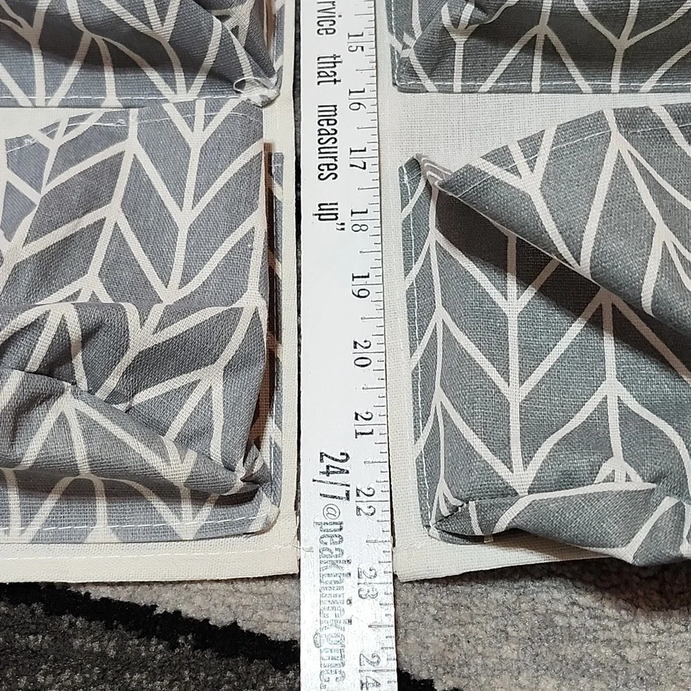 2- HOME GRAY CANVAS WATERPROOF WALL HANGING 3-POCKETS STORAGE ORGANIZER